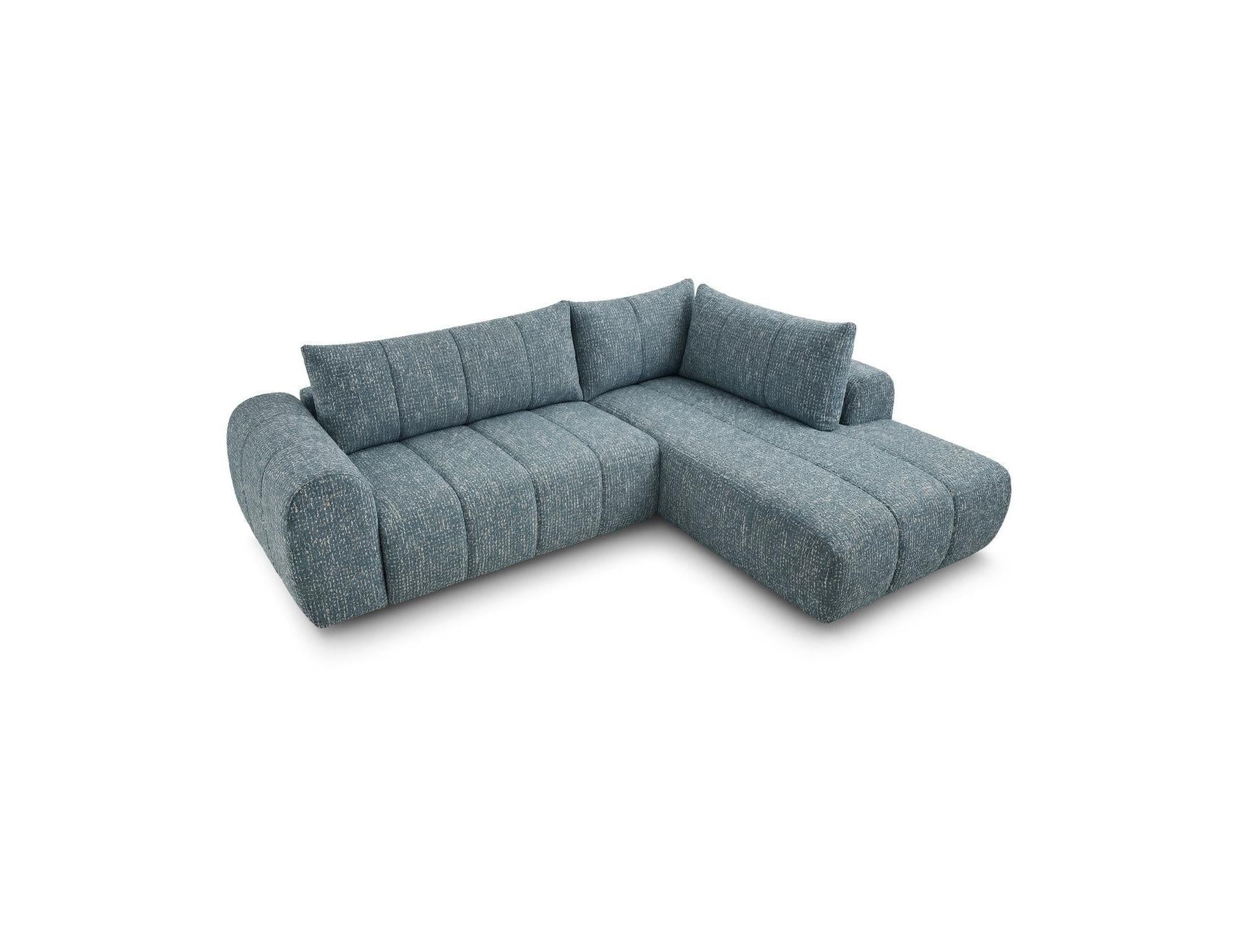Nesty - Canapé D'Angle L Fixe - Tissu Chiné - Angle Droit