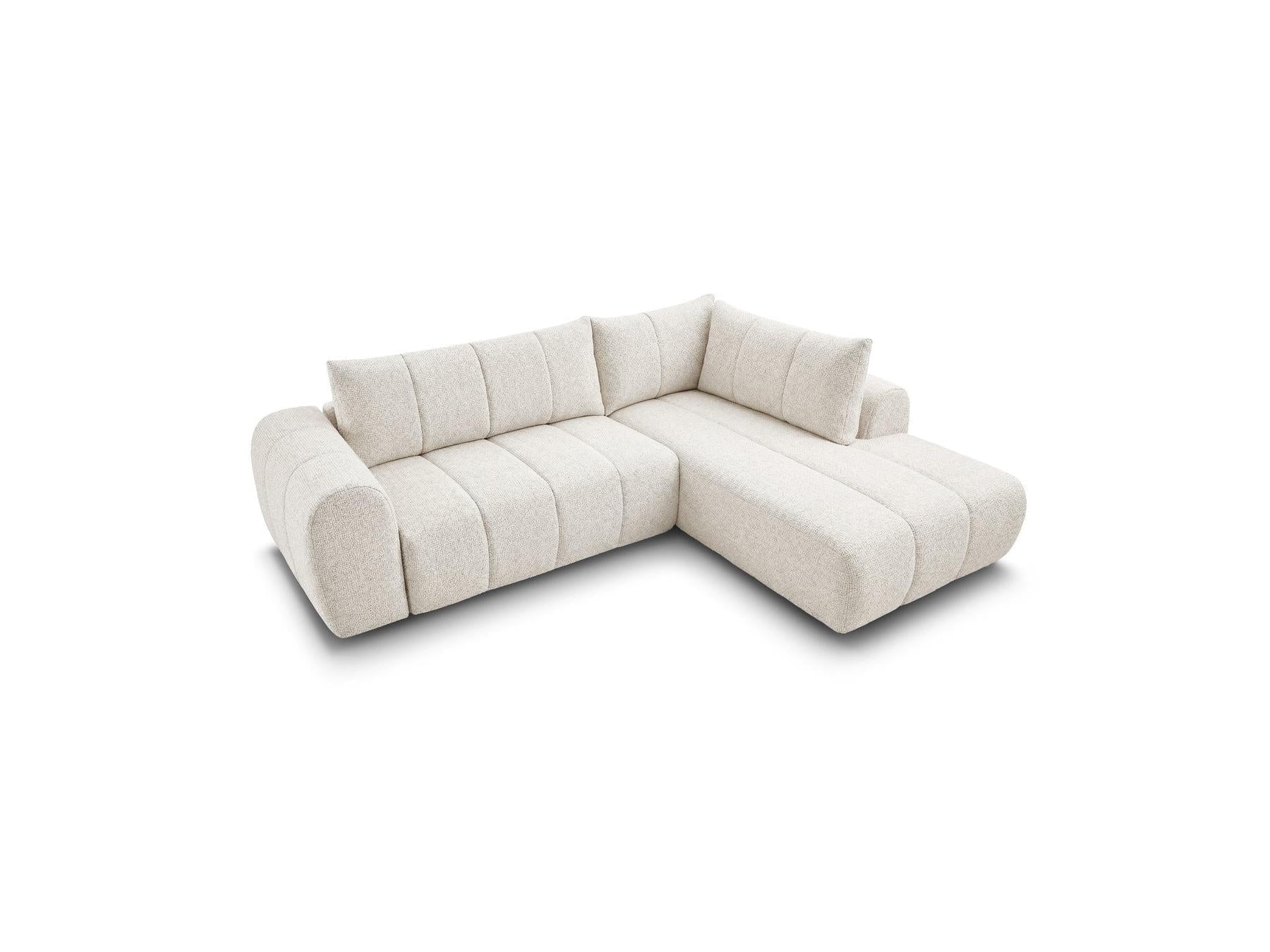 Nesty - Canapé D'Angle L Fixe - Tissu Chiné - Angle Droit