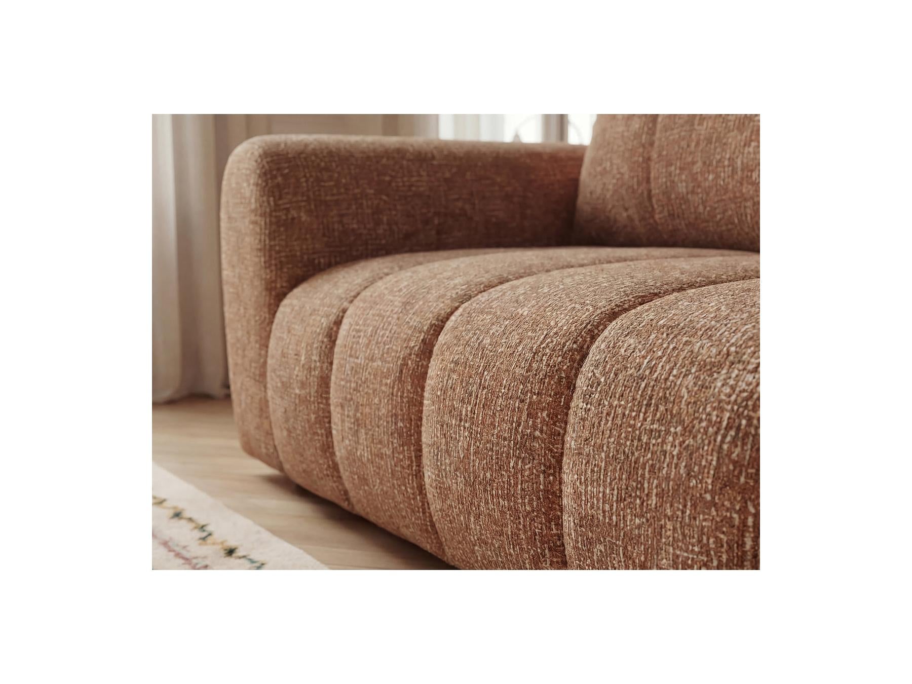Nesty - Canapé D'Angle L Fixe - Tissu Chiné - Angle Droit