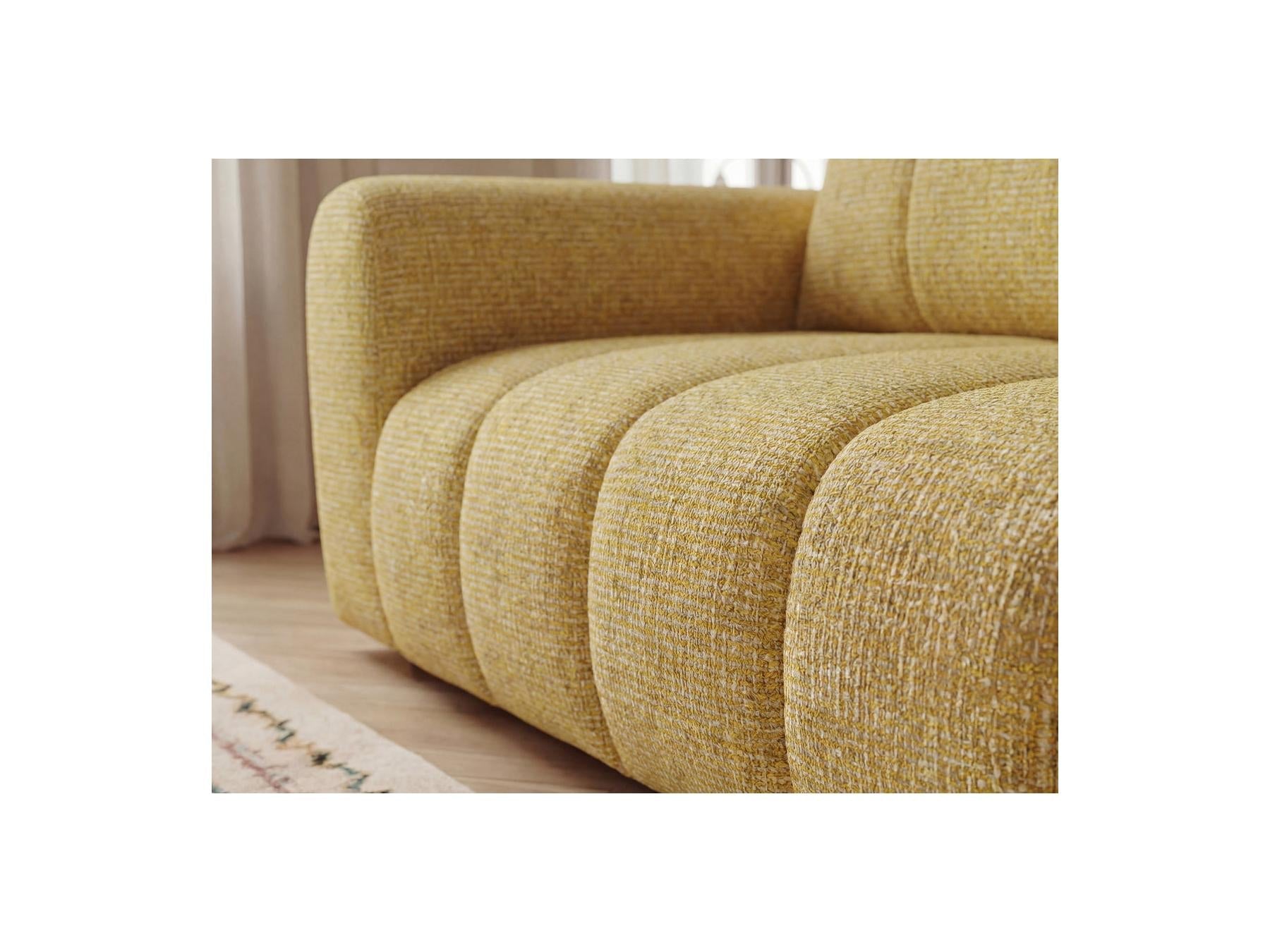 Nesty - Canapé D'Angle L Fixe - Tissu Chiné - Angle Droit