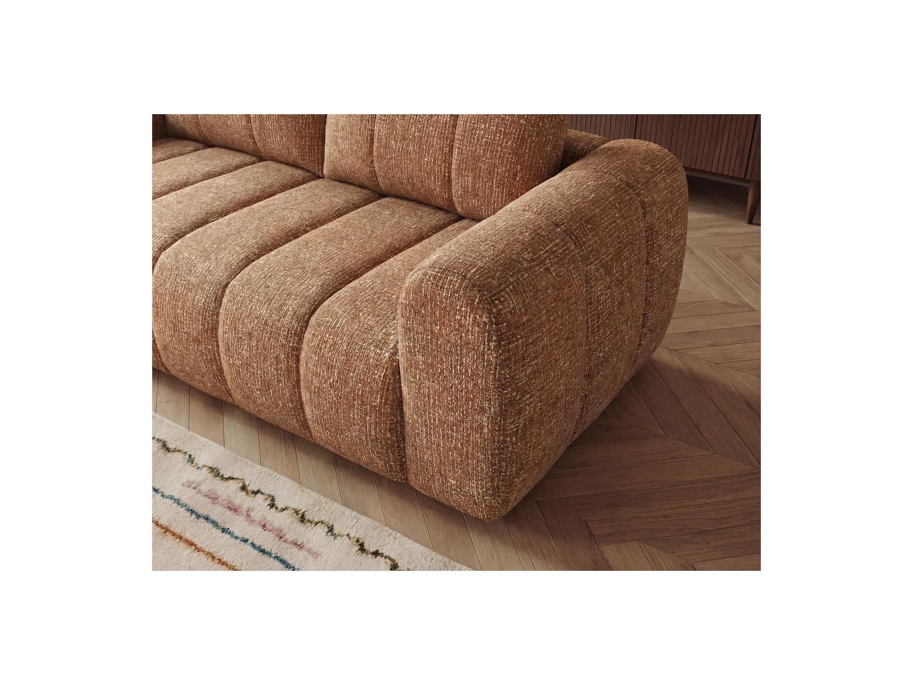Nesty - Canapé D'Angle L Fixe - Tissu Chiné - Angle Gauche