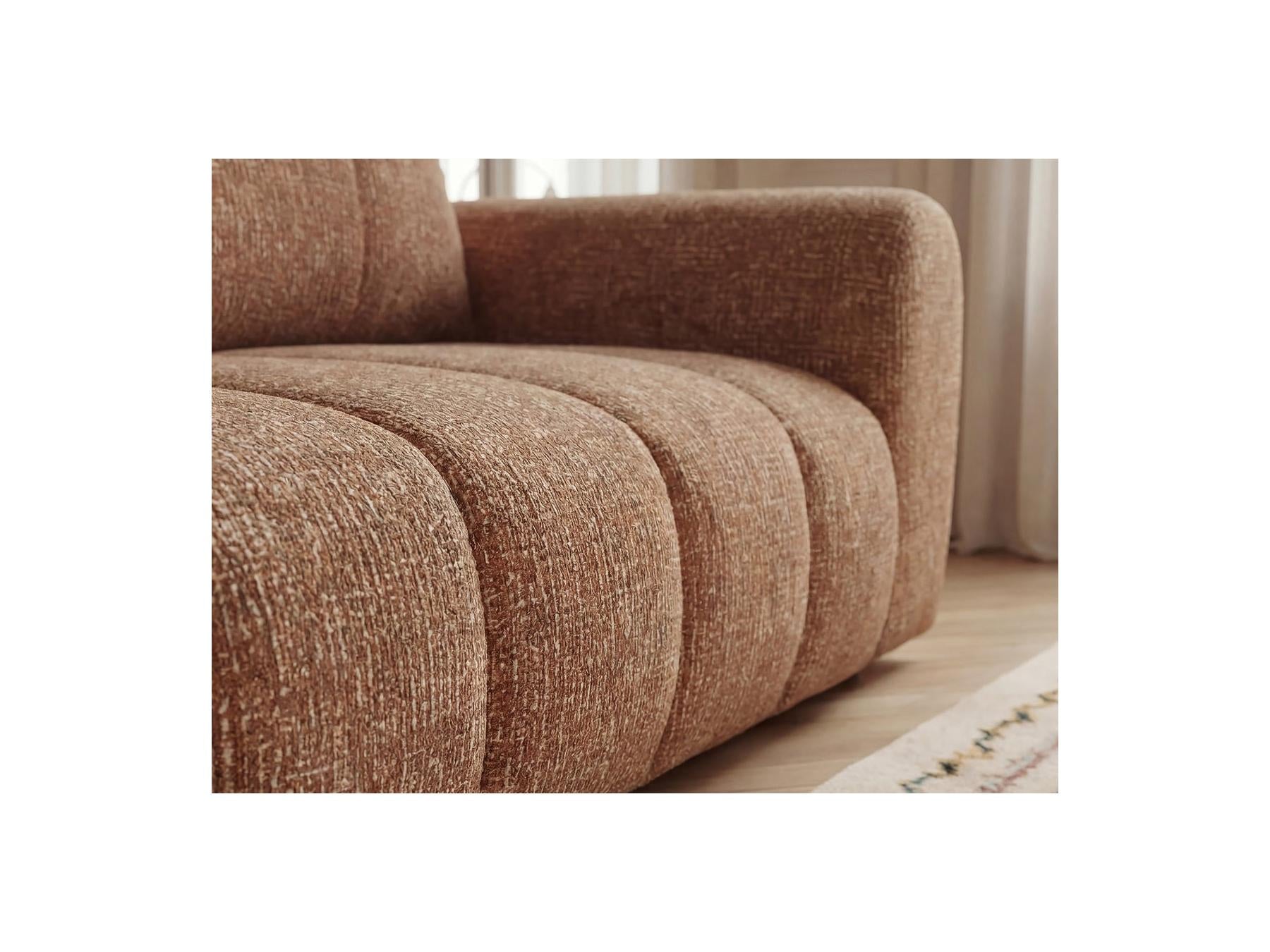 Nesty - Canapé D'Angle L Fixe - Tissu Chiné - Angle Gauche
