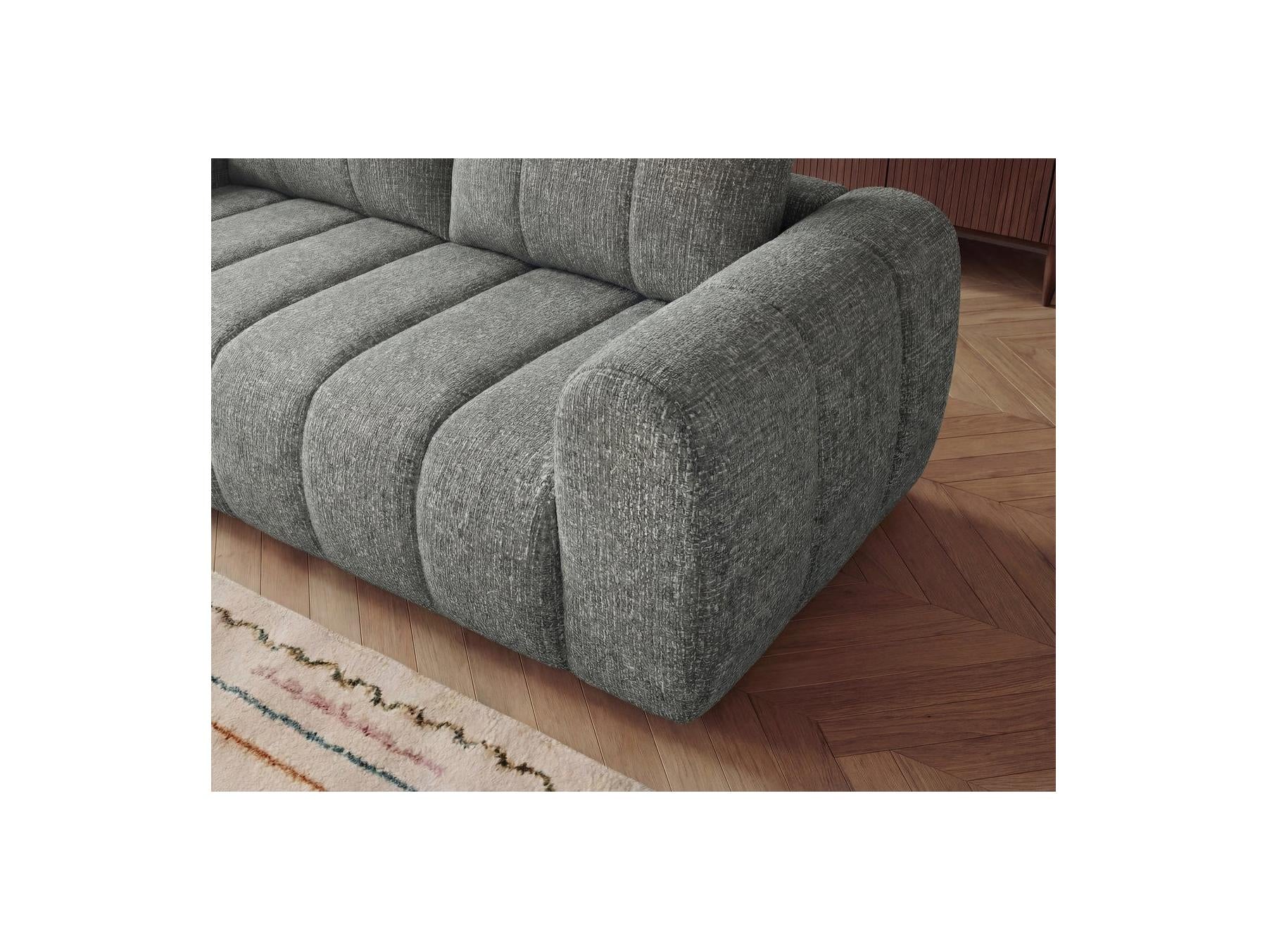 Nesty - Canapé D'Angle L Fixe - Tissu Chiné - Angle Gauche