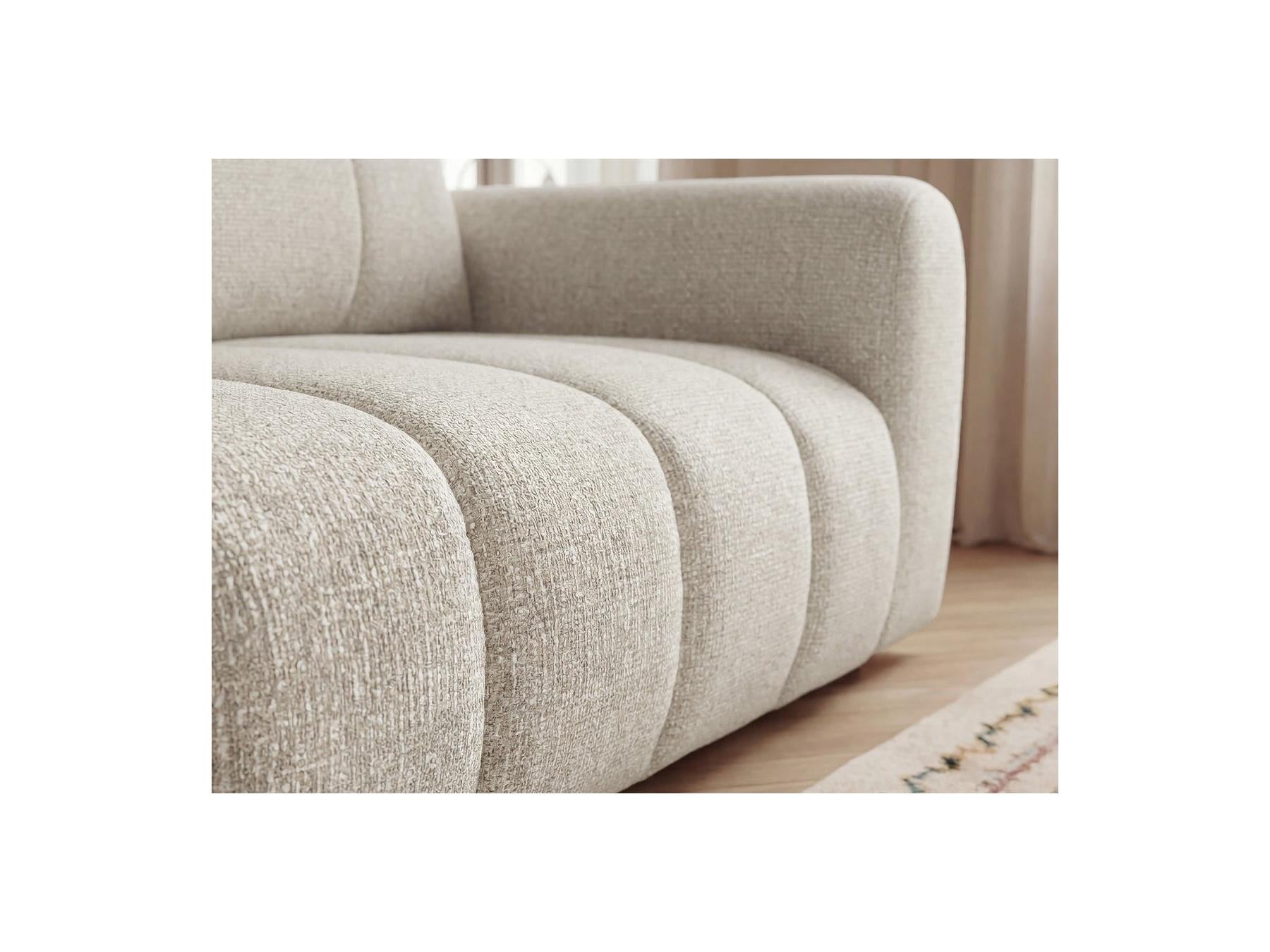 Nesty - Canapé D'Angle L Fixe - Tissu Chiné - Angle Gauche