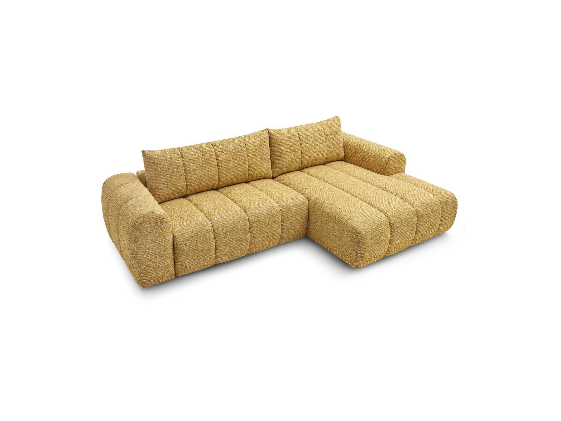 Nesty - Canapé D'Angle Fixe - Tissu Chiné - Angle Droit