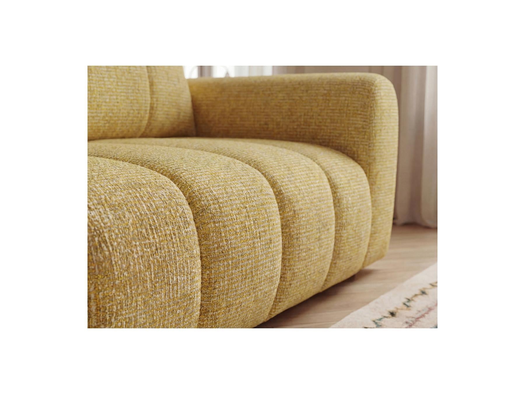 Nesty - Canapé D'Angle Fixe - Tissu Chiné - Angle Gauche