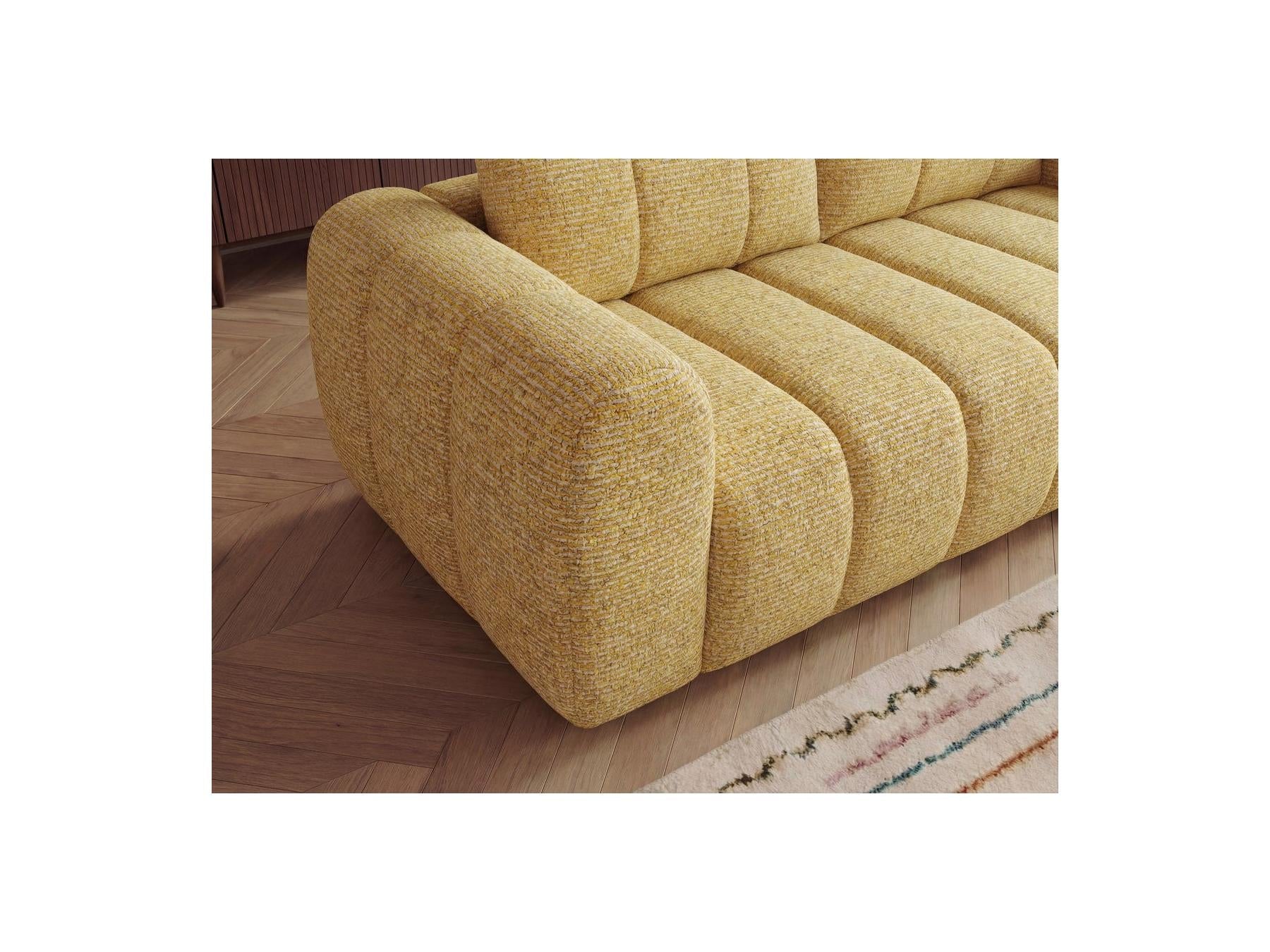 Nesty - Canapé D'Angle Fixe - Tissu Chiné - Angle Droit