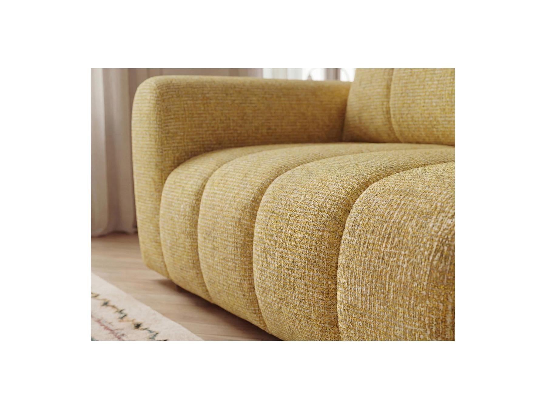 Nesty - Canapé D'Angle Fixe - Tissu Chiné - Angle Droit