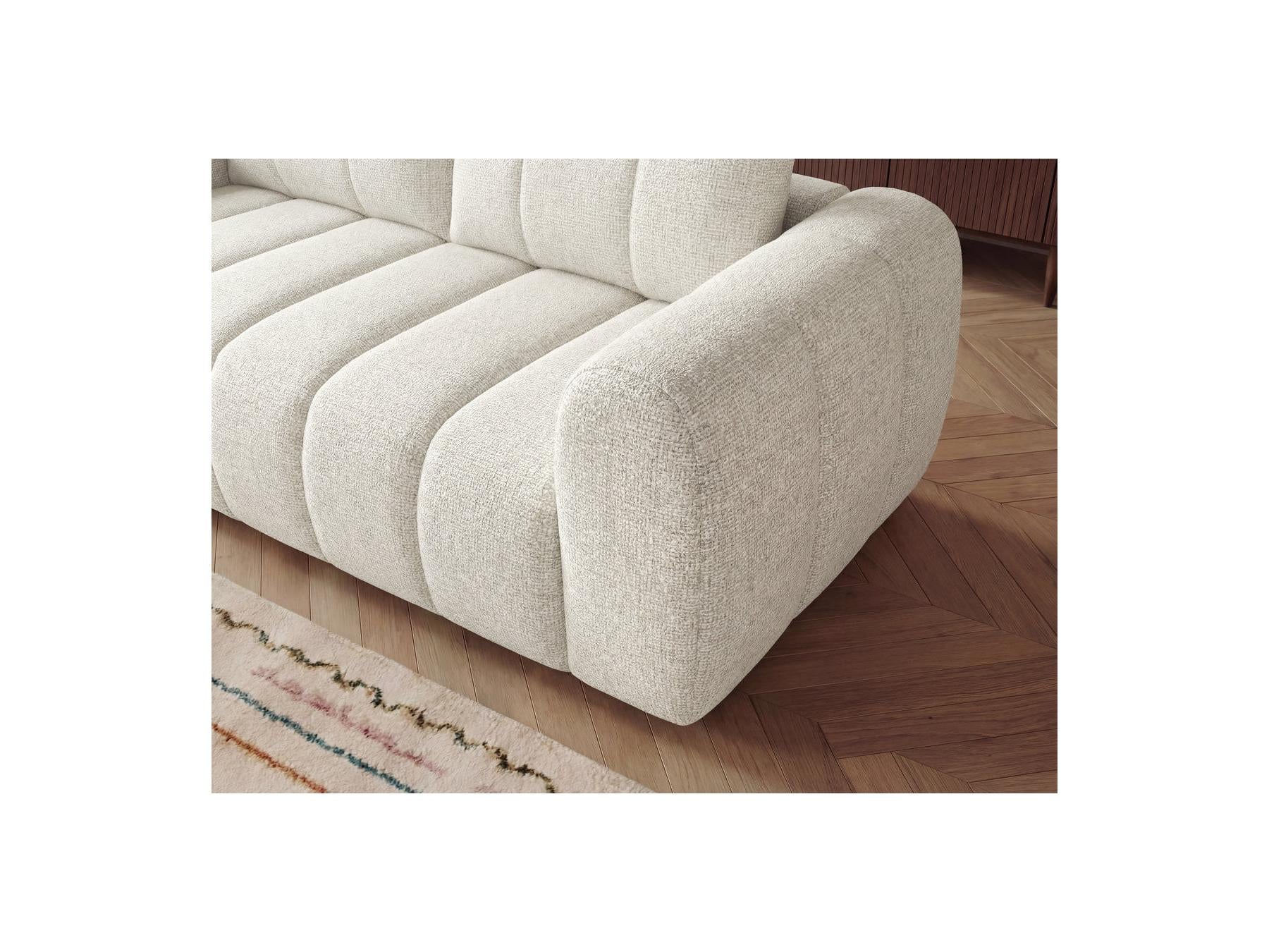 Nesty - Canapé D'Angle Fixe - Tissu Chiné - Angle Gauche