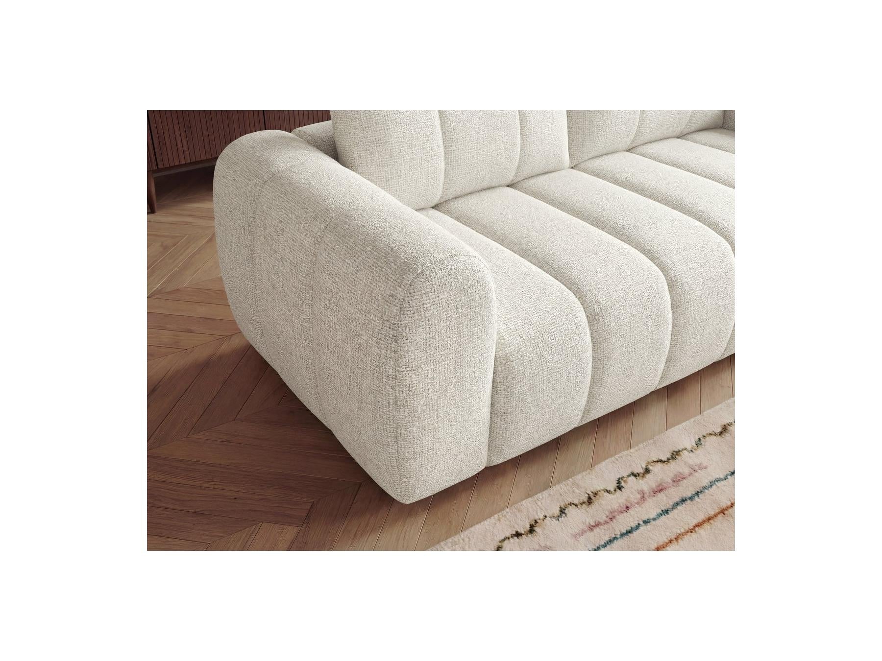 Nesty - Canapé D'Angle Fixe - Tissu Chiné - Angle Droit