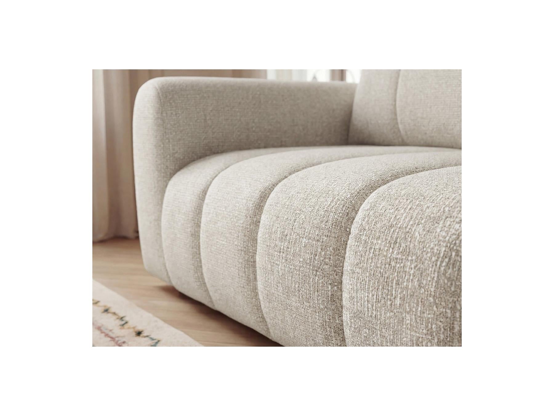 Nesty - Canapé D'Angle Fixe - Tissu Chiné - Angle Droit