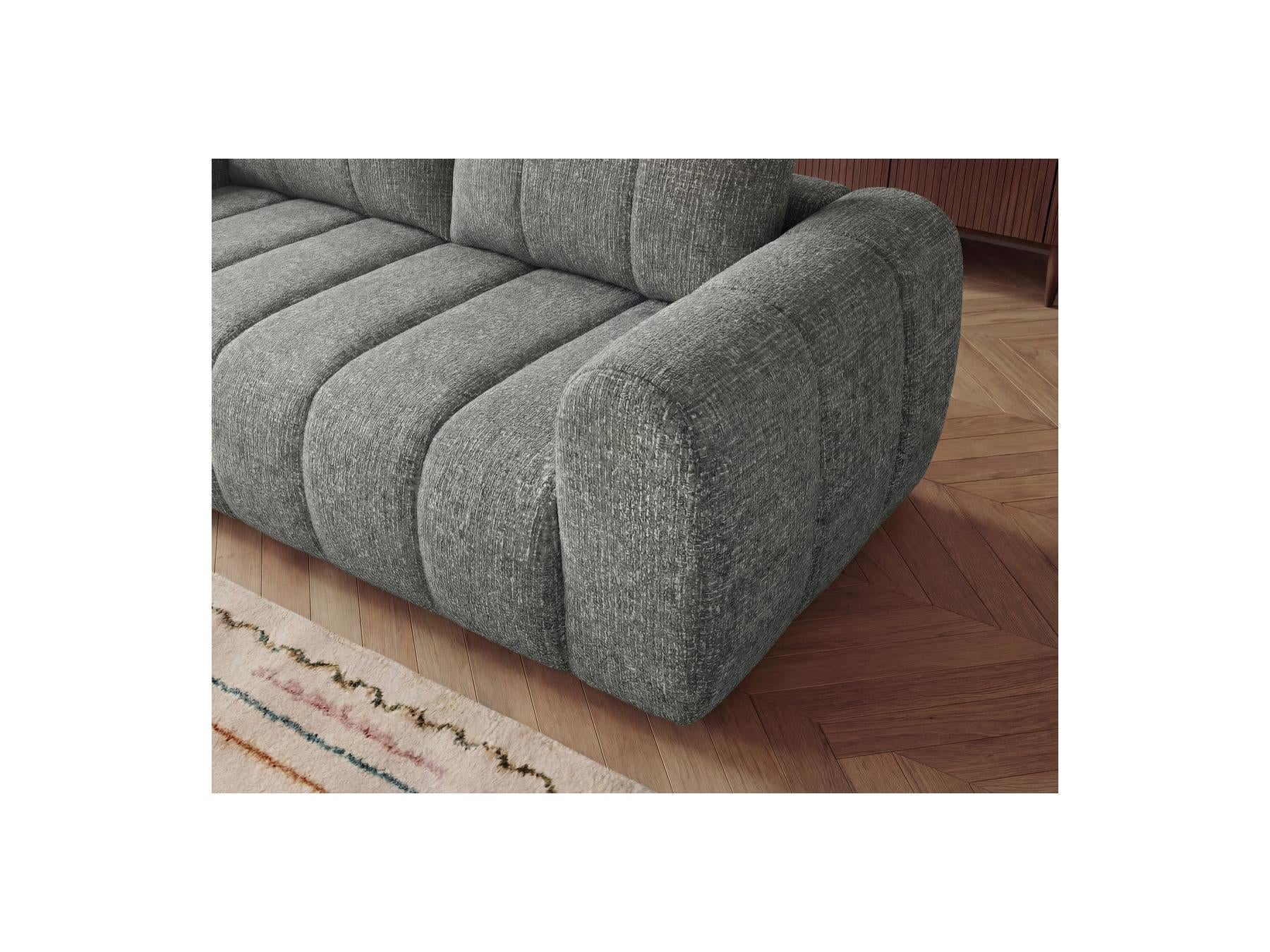 Nesty - Canapé D'Angle Fixe - Tissu Chiné - Angle Gauche