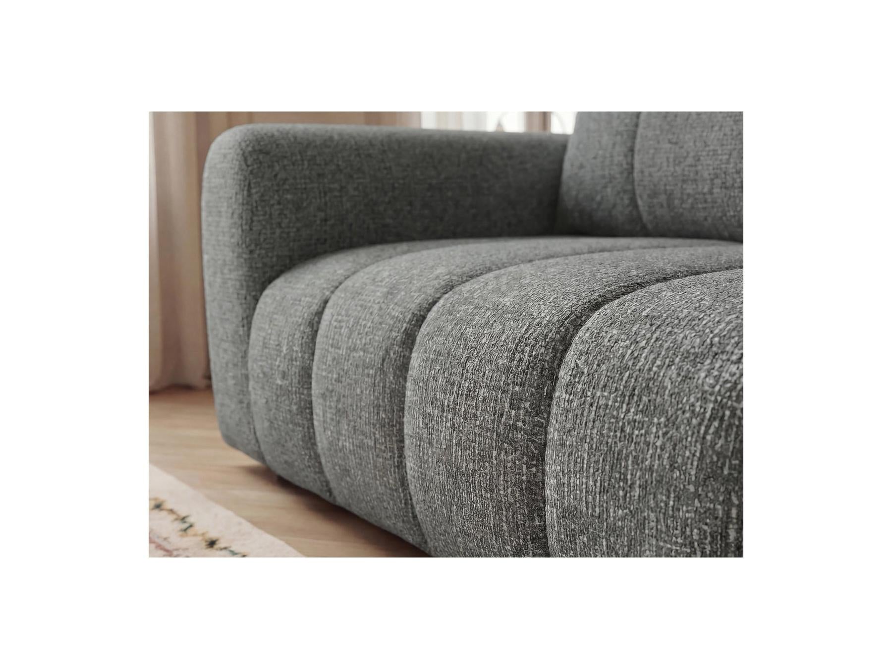 Nesty - Canapé D'Angle Fixe - Tissu Chiné - Angle Droit