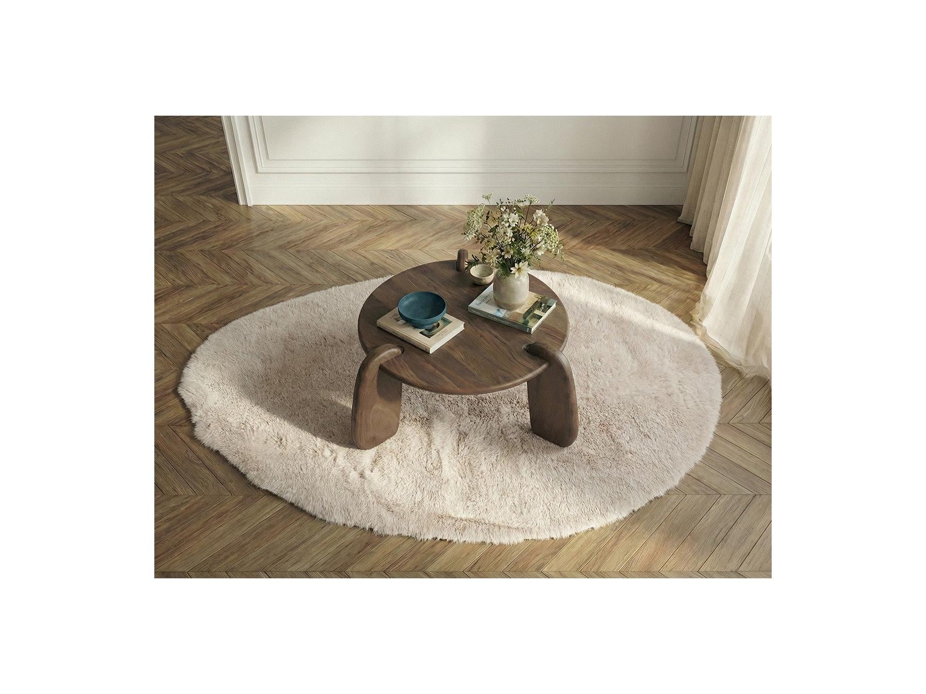 Helio - Table Basse Ronde Helio Bois Massif De Manguier