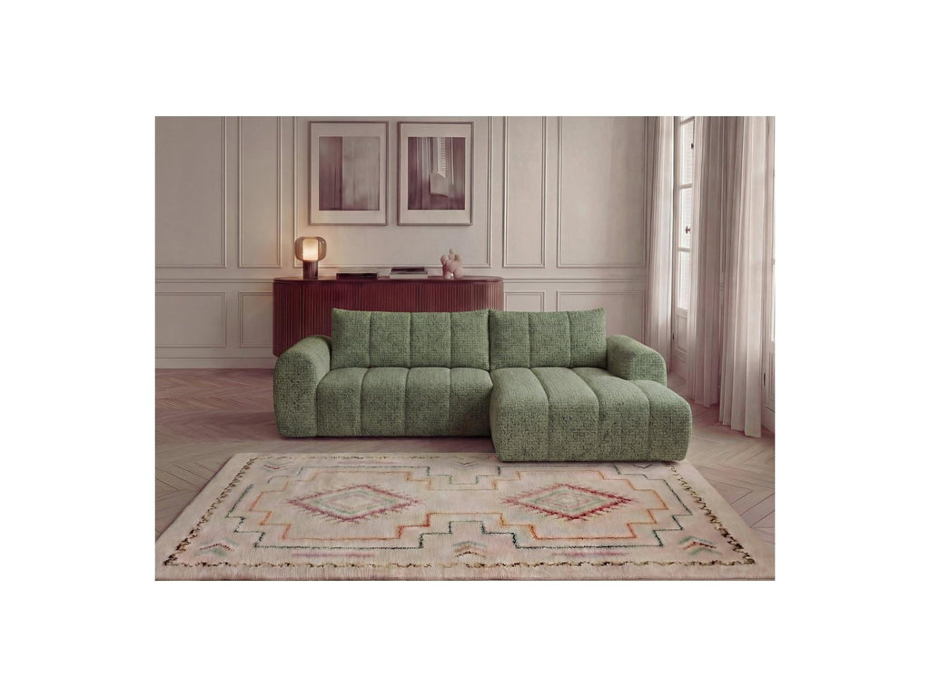 Nesty - Canapé D'Angle Fixe - Tissu Chiné - Angle Droit