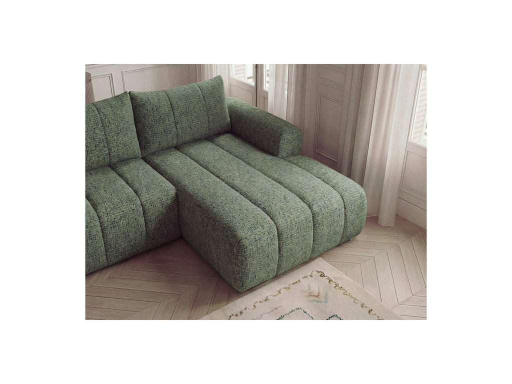 Nesty - Canapé D'Angle Fixe - Tissu Chiné - Angle Droit
