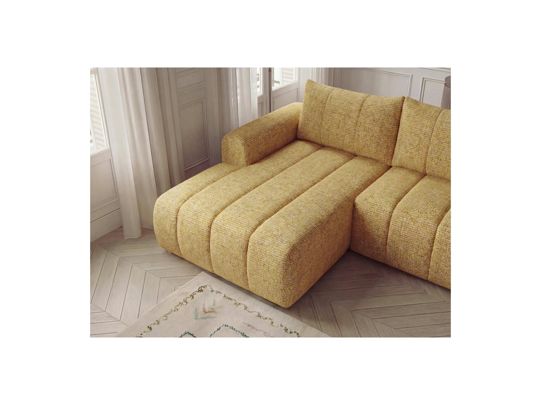 Nesty - Canapé D'Angle Fixe - Tissu Chiné - Angle Gauche