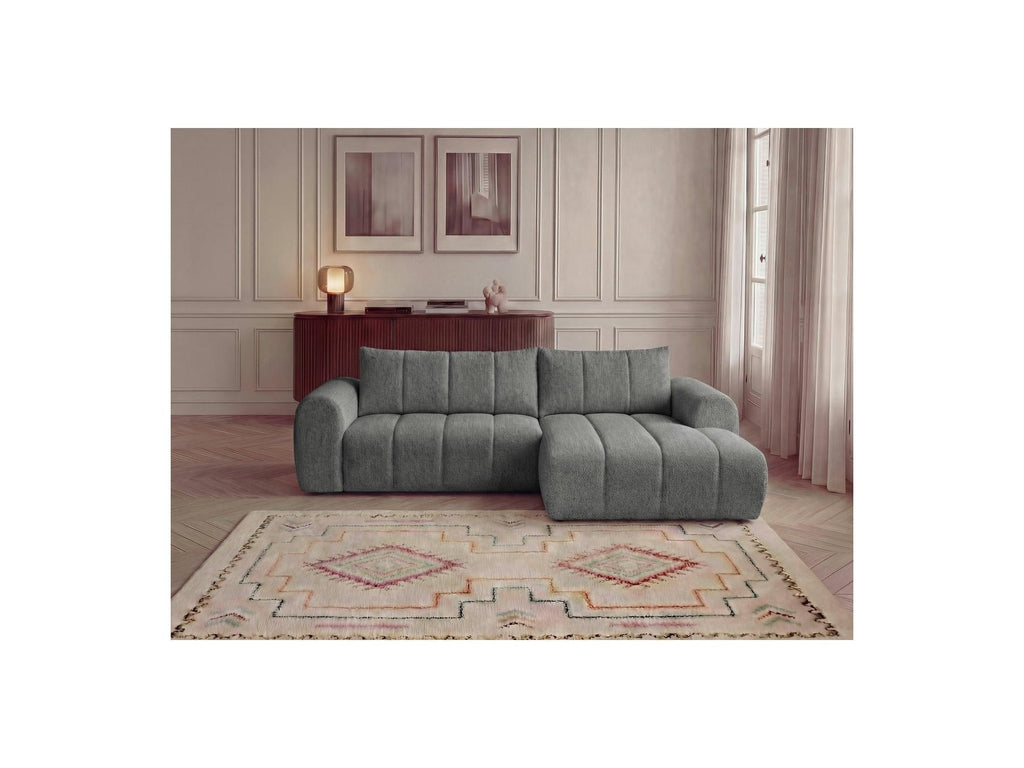 Nesty - Canapé D'Angle Fixe - Tissu Chiné - Angle Droit