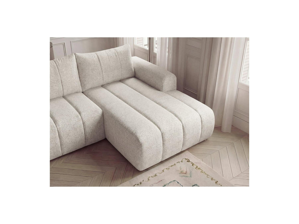 Nesty - Canapé D'Angle Fixe - Tissu Chiné - Angle Droit