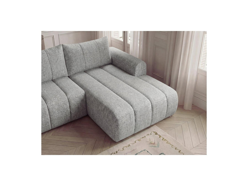 Nesty - Canapé D'Angle Fixe - Tissu Chiné - Angle Droit