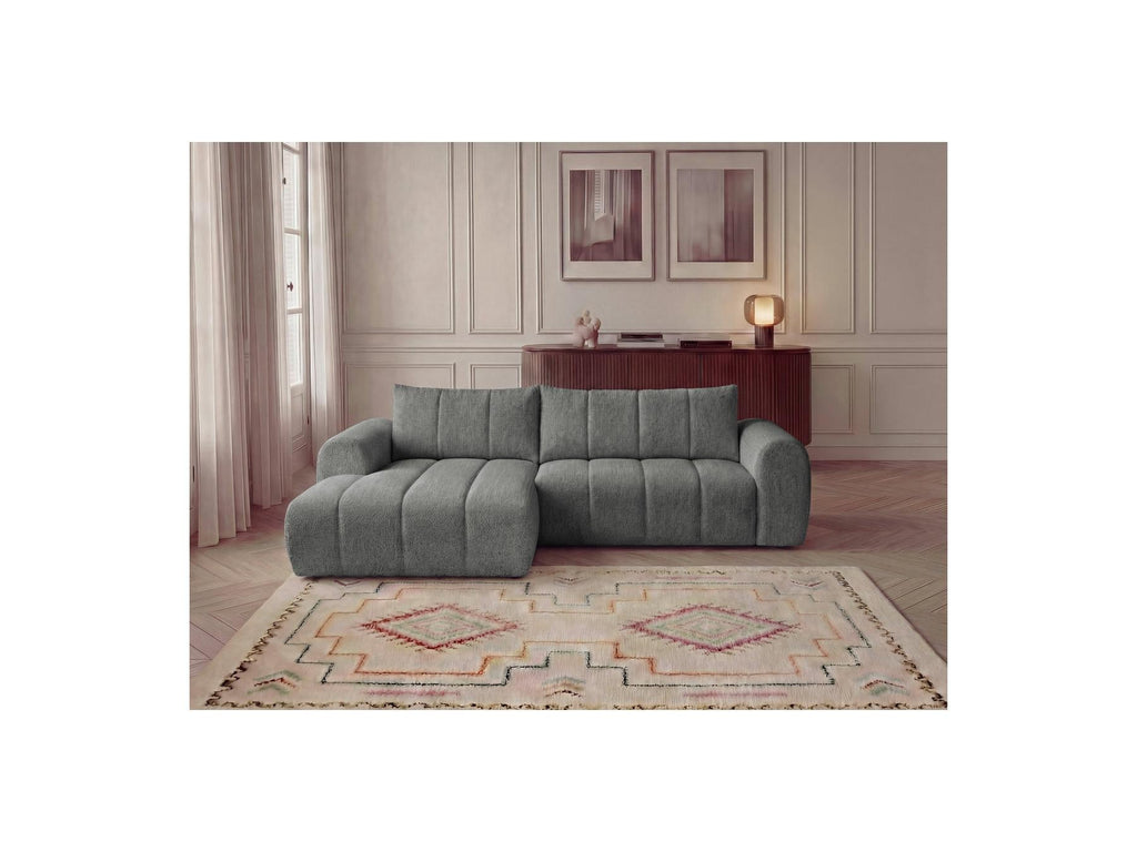 Nesty - Canapé D'Angle L Fixe - Tissu Chiné - Angle Gauche