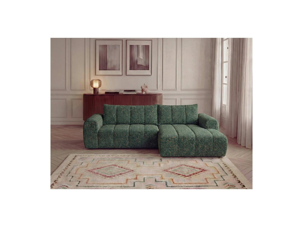 Nesty - Canapé D'Angle L Fixe - Tissu Chiné - Angle Droit