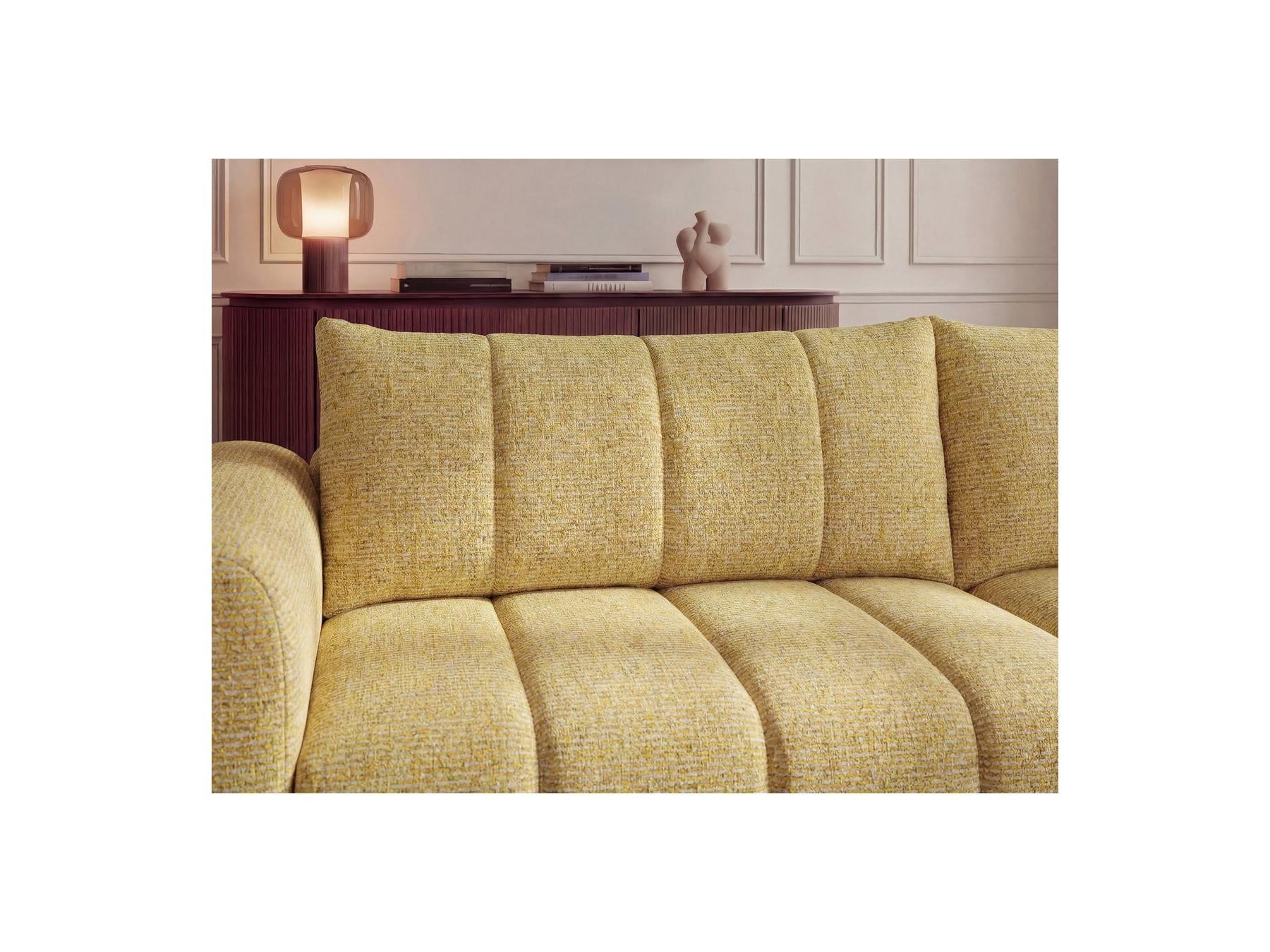 Nesty - Canapé D'Angle Fixe - Tissu Chiné - Angle Droit