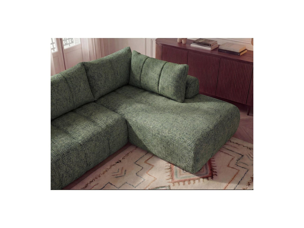 Nesty - Canapé D'Angle L Fixe - Tissu Chiné - Angle Droit