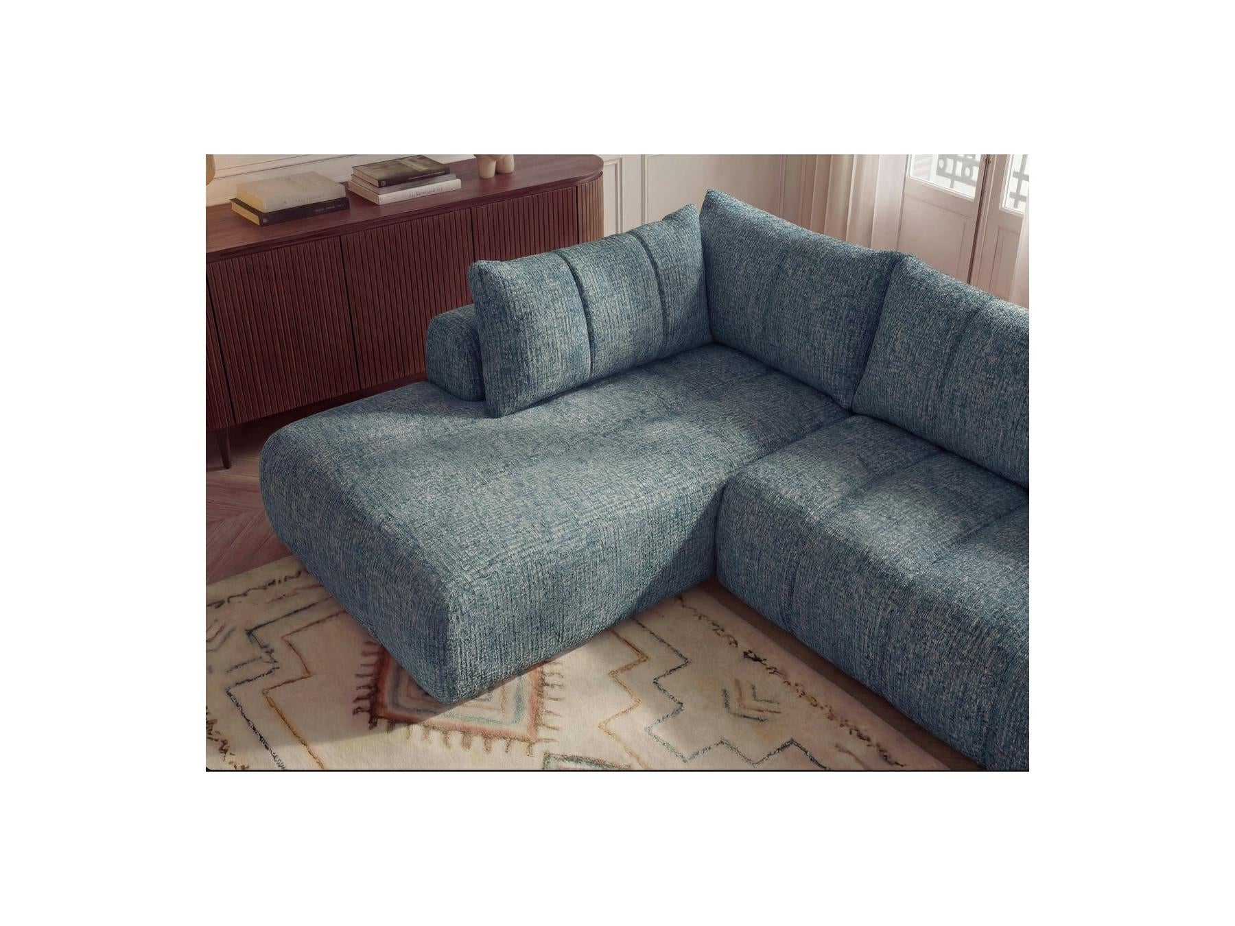 Nesty - Canapé D'Angle L Fixe - Tissu Chiné - Angle Gauche