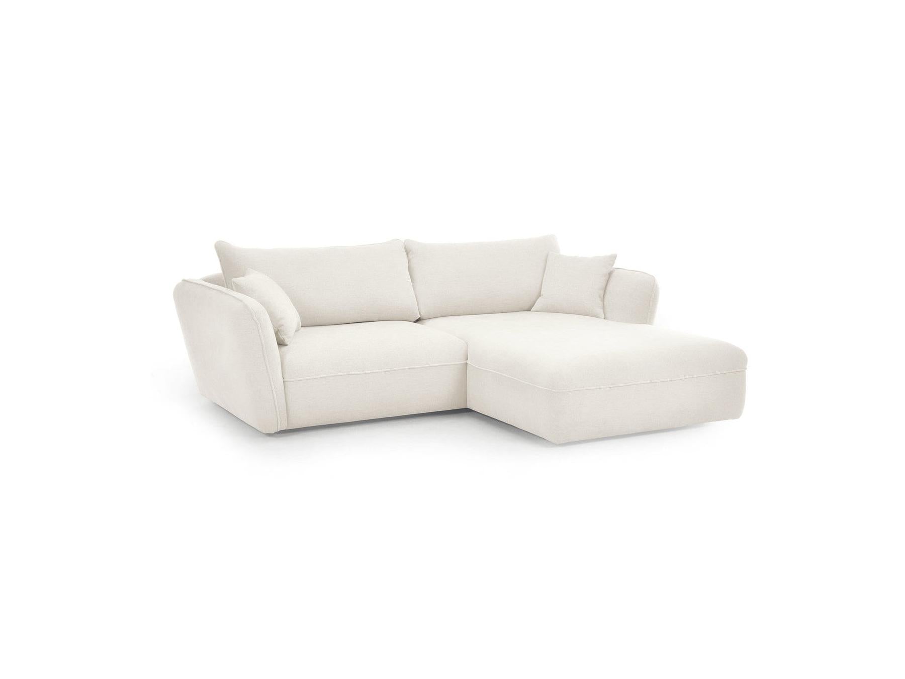 Luigi - Canapé D'Angle Fixe - Tissu Lisse - Angle Droit