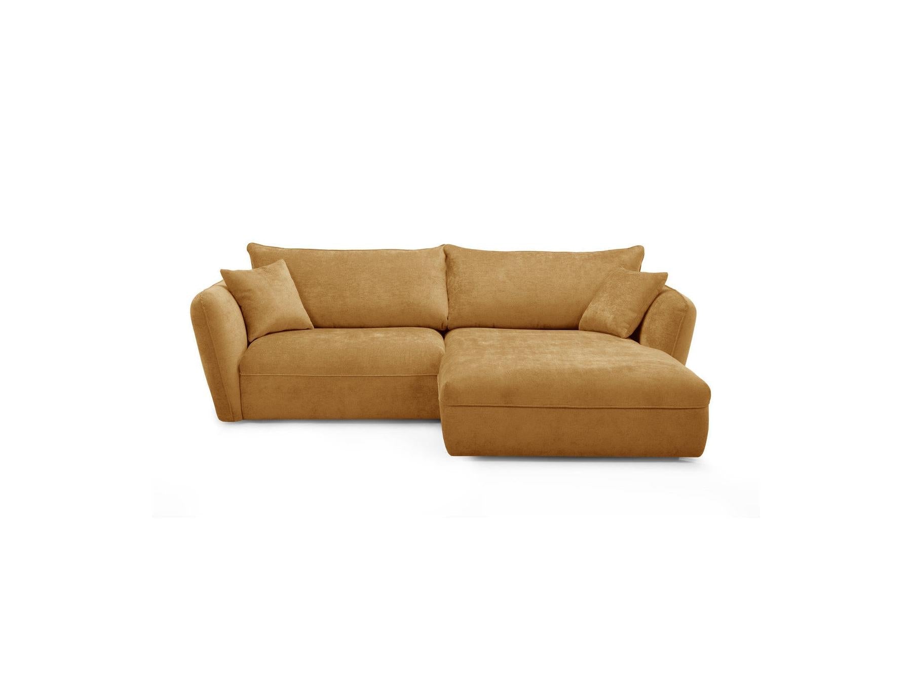 Luigi - Canapé D'Angle Fixe - Tissu Lisse - Angle Droit