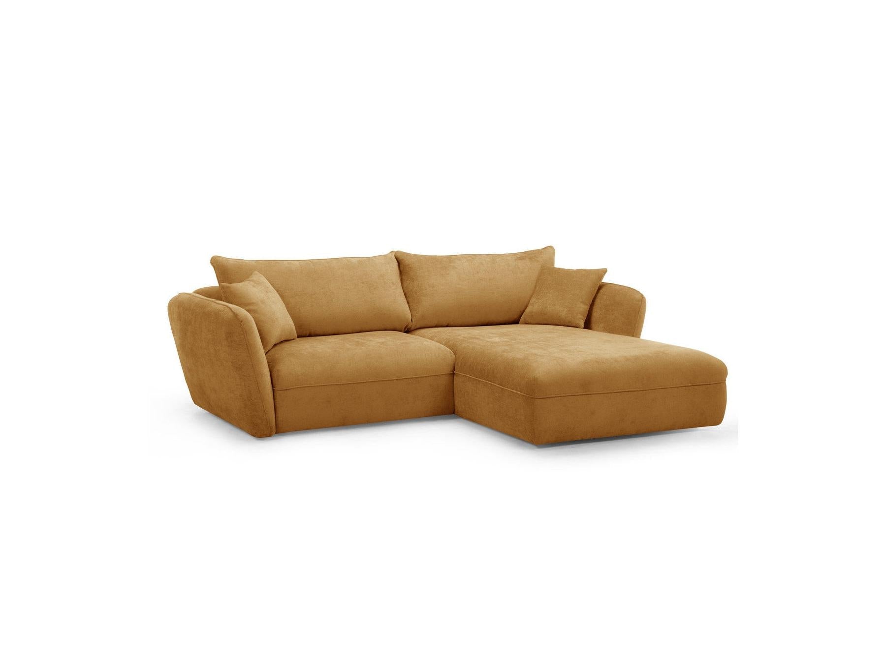 Luigi - Canapé D'Angle Fixe - Tissu Lisse - Angle Droit