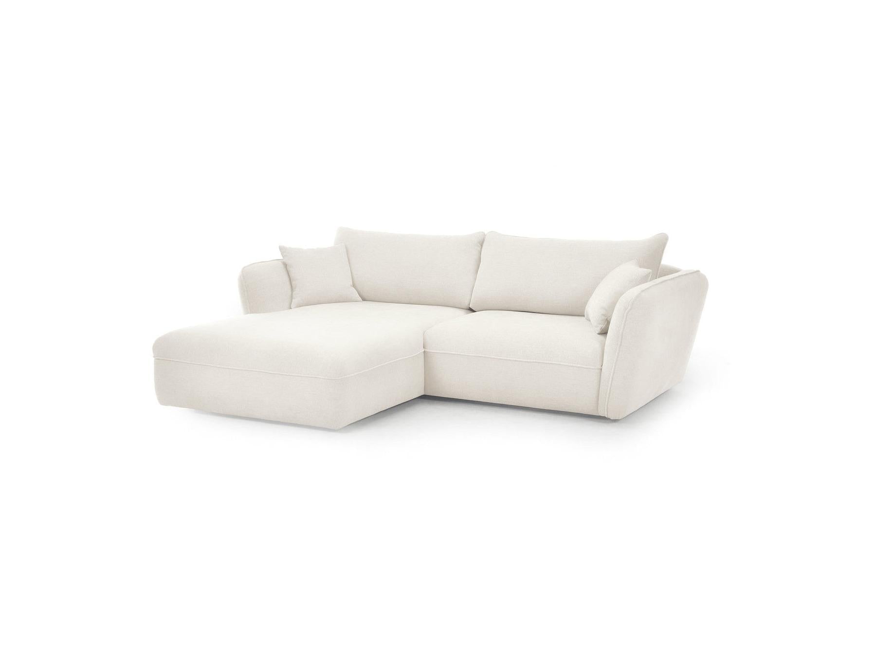 Luigi - Canapé D'Angle Fixe - Tissu Lisse - Angle Gauche