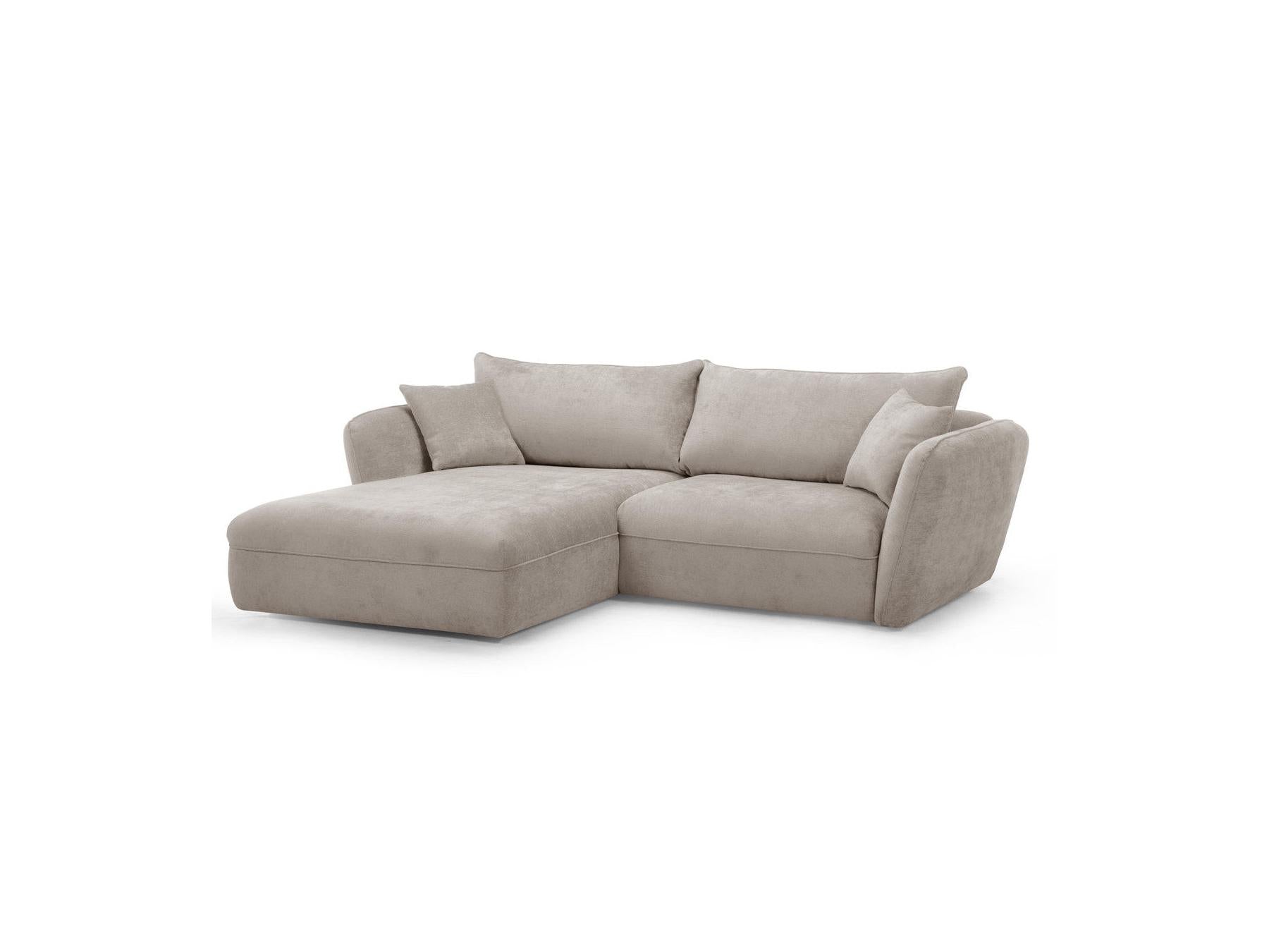 Luigi - Canapé D'Angle Fixe - Tissu Lisse - Angle Gauche