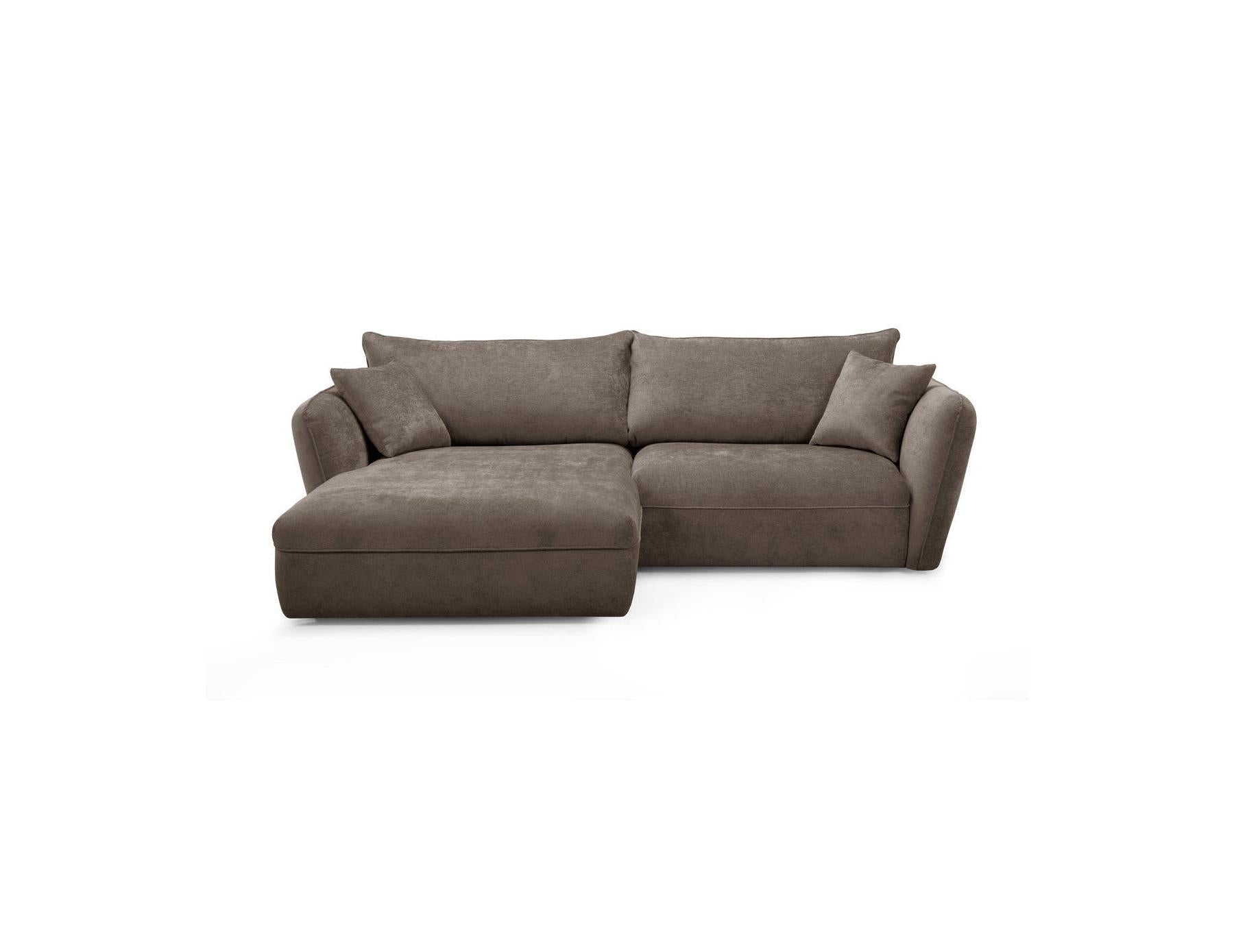 Luigi - Canapé D'Angle Fixe - Tissu Lisse - Angle Gauche