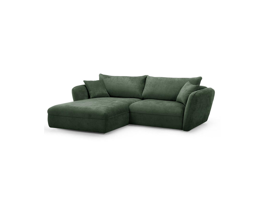 Luigi - Canapé D'Angle Fixe - Tissu Lisse - Angle Gauche
