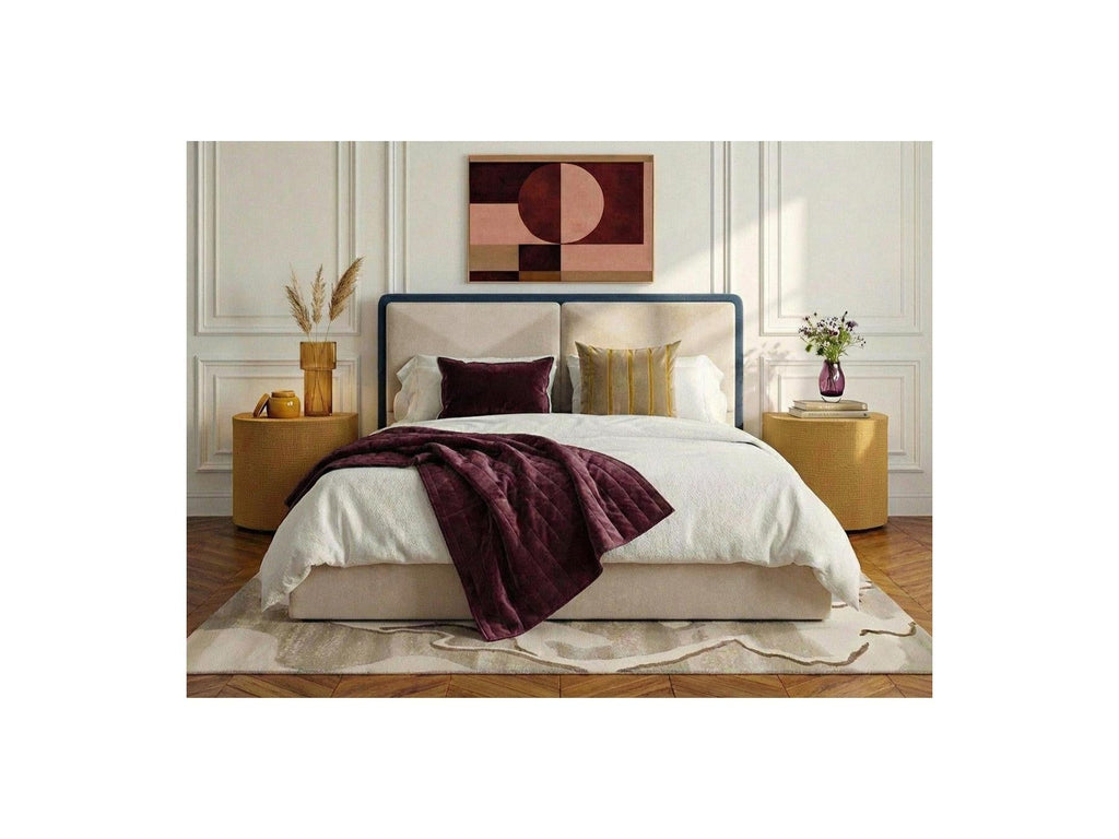 Mara - Lit Coffre - Tissu Texturé Bicolore