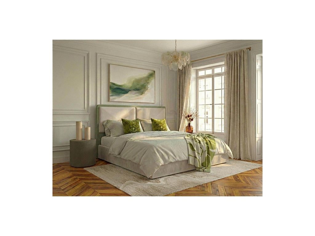 Mara - Lit Coffre - Tissu Texturé Bicolore