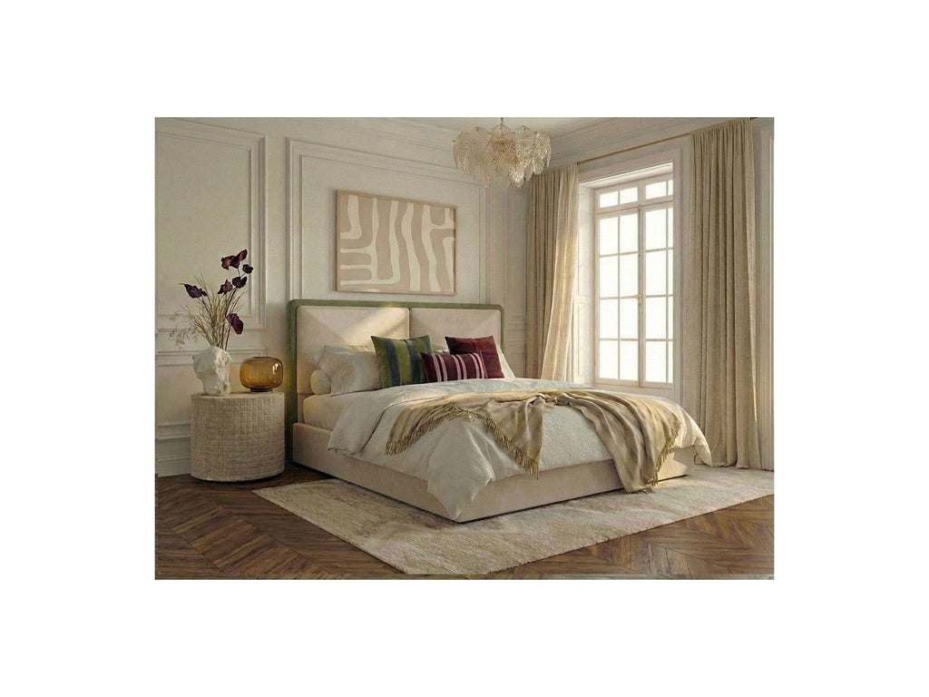 Mara - Lit Coffre - Tissu Texturé Bicolore