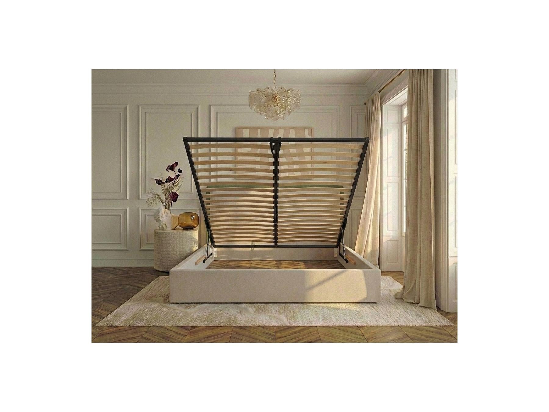 Mara - Lit Coffre - Tissu Texturé Bicolore