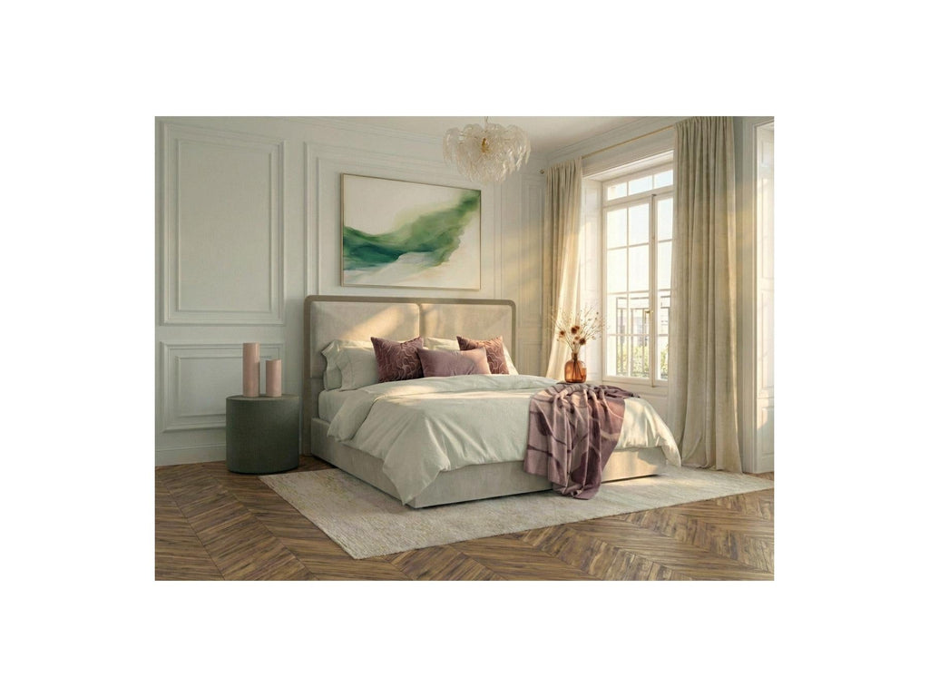 Mara - Lit Coffre - Tissu Texturé Bicolore