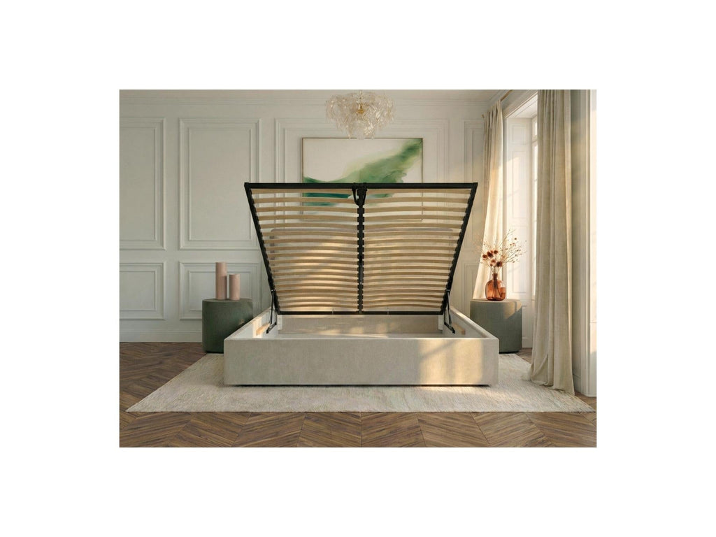Mara - Lit Coffre - Tissu Texturé Bicolore