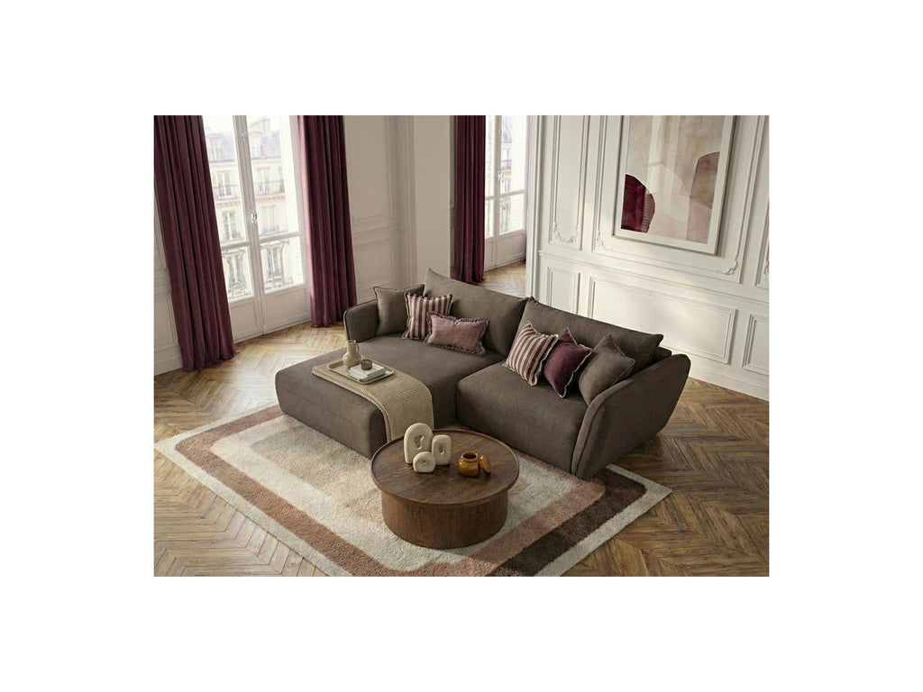 Luigi - Canapé D'Angle Fixe - Tissu Lisse - Angle Gauche