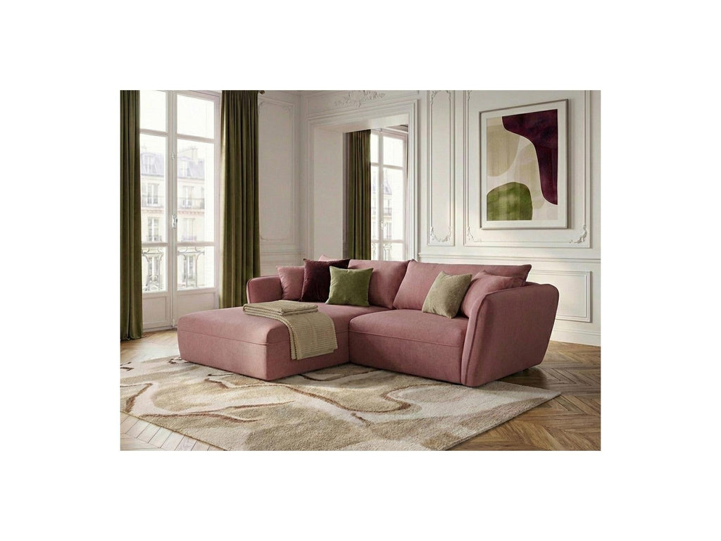 Luigi - Canapé D'Angle Fixe - Tissu Lisse - Angle Gauche