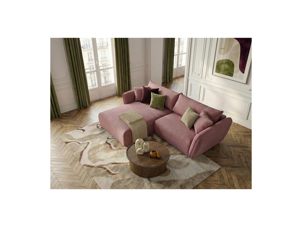 Luigi - Canapé D'Angle Fixe - Tissu Lisse - Angle Gauche