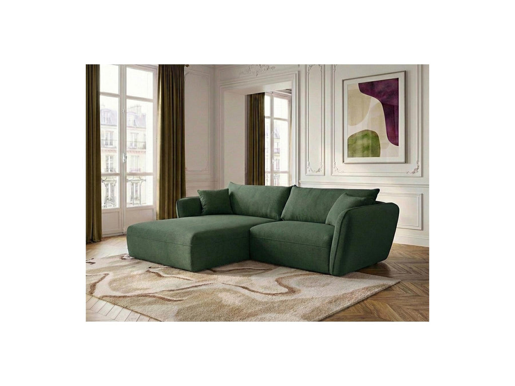 Luigi - Canapé D'Angle Fixe - Tissu Lisse - Angle Gauche