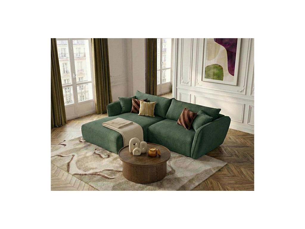 Luigi - Canapé D'Angle Fixe - Tissu Lisse - Angle Gauche