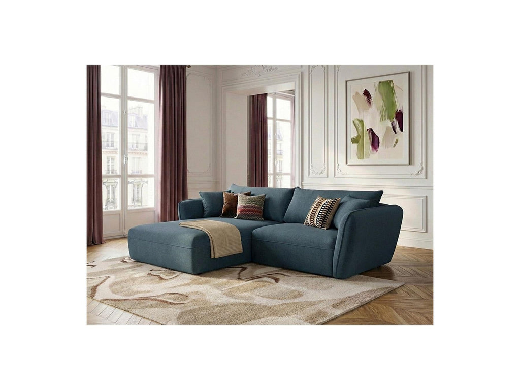 Luigi - Canapé D'Angle Fixe - Tissu Lisse - Angle Gauche
