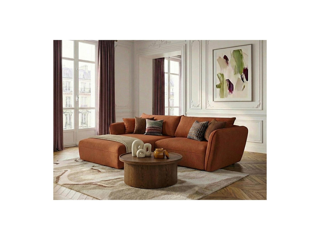 Luigi - Canapé D'Angle Fixe - Tissu Lisse - Angle Gauche