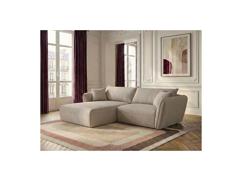 Luigi - Canapé D'Angle Fixe - Tissu Lisse - Angle Gauche
